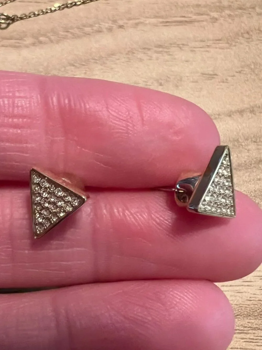 Michael Kors Crystal Angular Necklace and Triangle Earrings